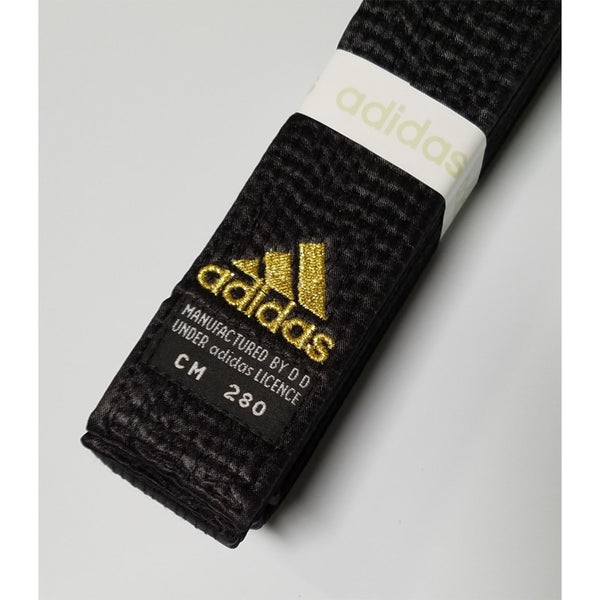 adidas Champion Satin Black Belt - 1.75"
